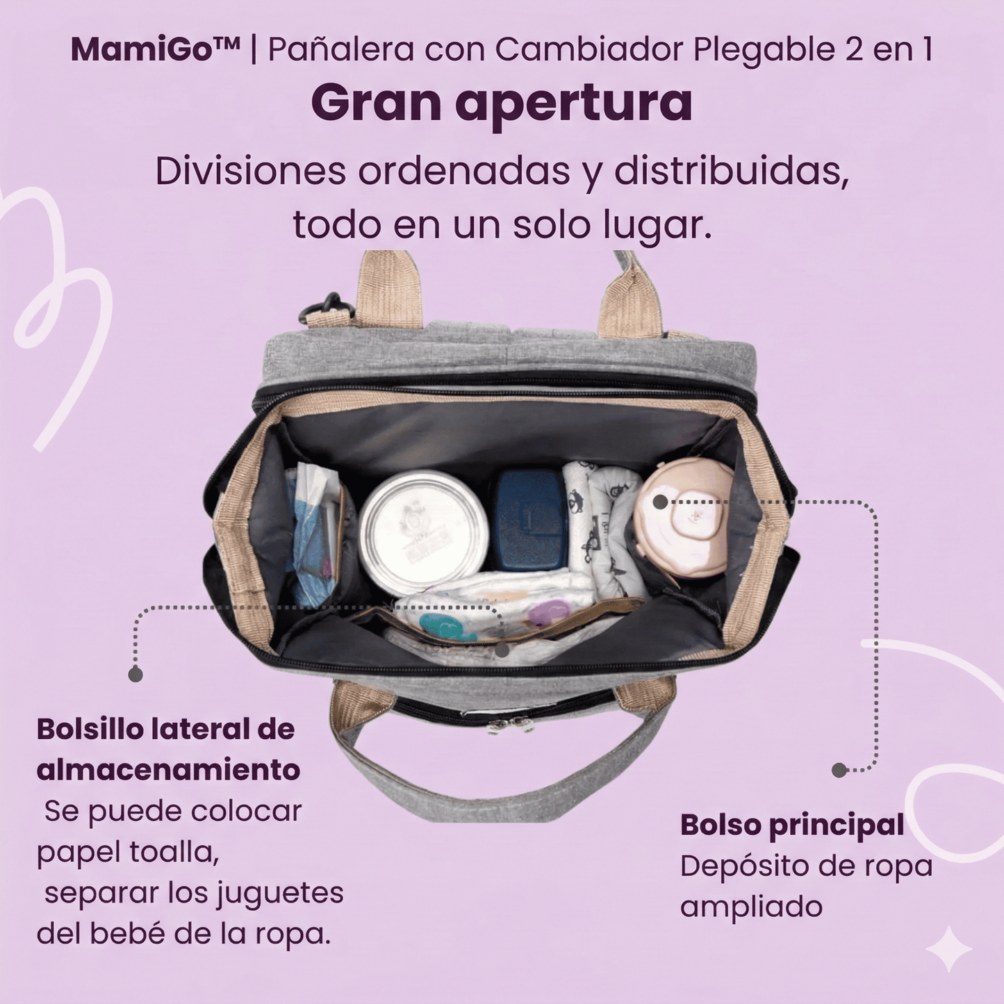 MamiGo™ | Pañalera 2 en 1 - Cambia a tu bebé en cualquier lugar 🧸