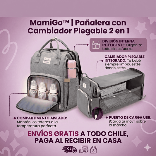 MamiGo™ | Pañalera  2 en 1 - Cambia a tu bebé en cualquier lugar 🧸