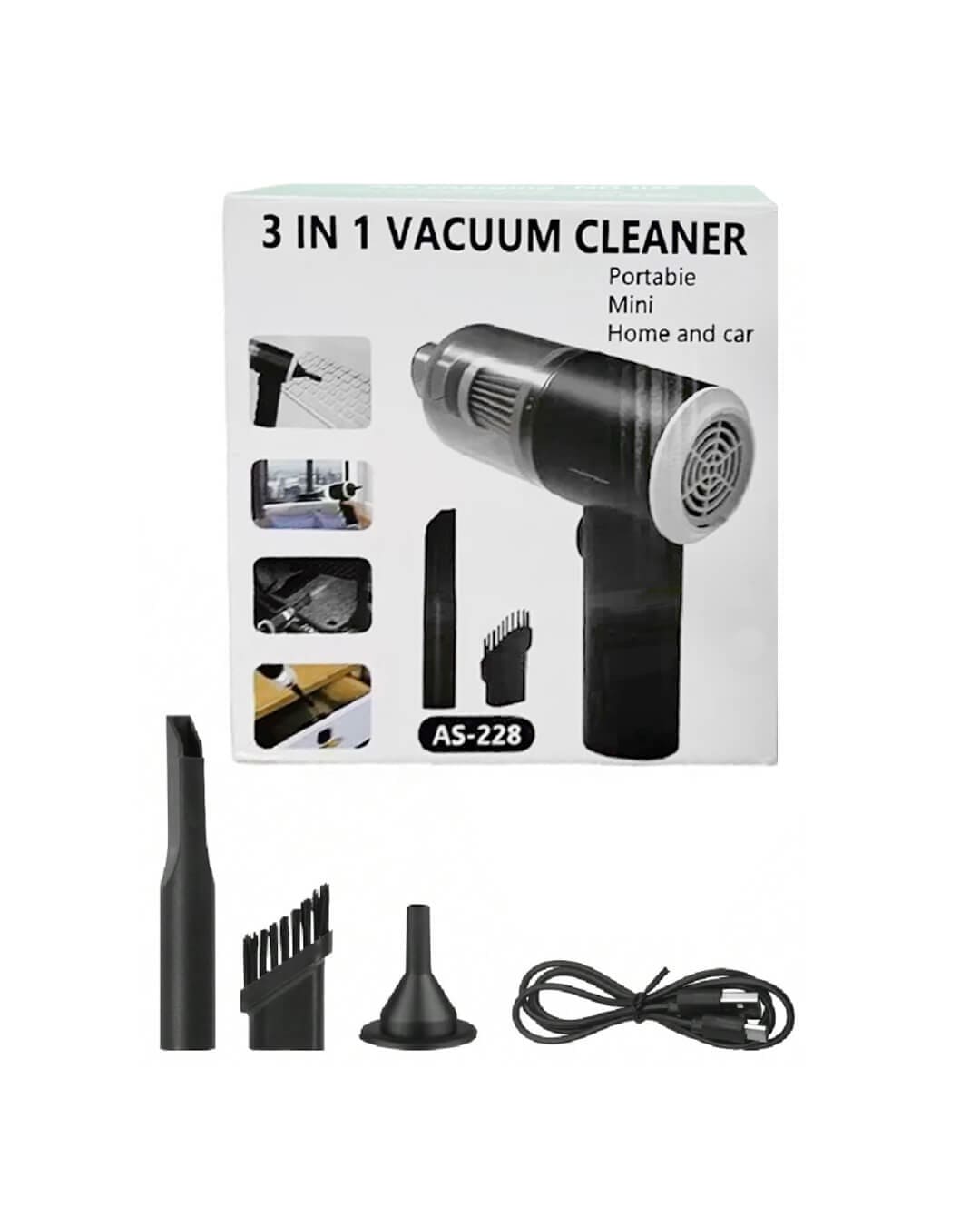 Aspiradora Portátil 3En1- La Forma Más Práctica de Mantener Tu Auto Impecable